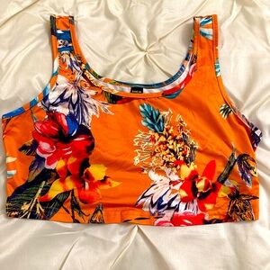 SHEIN Women's Floral Orange Crop Top
